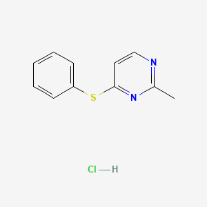 molecular formula C11H11ClN2S B8093731 2-Methyl-4-phenylsulfanylpyrimidine;hydrochloride 