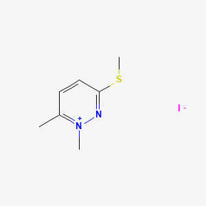 molecular formula C7H11IN2S B8093848 1,6-Dimethyl-3-methylsulfanylpyridazin-1-ium;iodide 