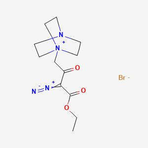 molecular formula C12H19BrN4O3 B8093993 Ethyl 4-(4-aza-1-azoniabicyclo[2.2.2]octan-1-yl)-2-diazo-3-oxobutanoate;bromide 