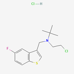 molecular formula C15H20Cl2FNS B8094004 Benzo(b)thiophene-3-methylamine, N-tert-butyl-N-(2-chloroethyl)-5-fluoro-, hydrochloride CAS No. 17512-43-5