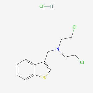 molecular formula C13H16Cl3NS B8094009 N-(1-benzothiophen-3-ylmethyl)-2-chloro-N-(2-chloroethyl)ethanamine;hydrochloride 