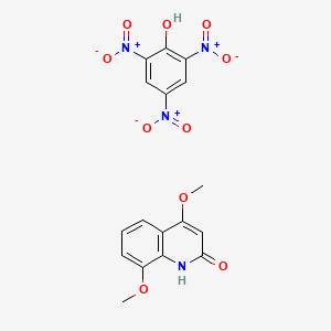 molecular formula C17H14N4O10 B8094015 4,8-dimethoxy-1H-quinolin-2-one;2,4,6-trinitrophenol 