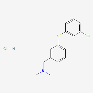 molecular formula C15H17Cl2NS B8094143 Benzenemethanamine, 3-((3-chlorophenyl)thio)-N,N-dimethyl-, hydrochloride CAS No. 141358-21-6
