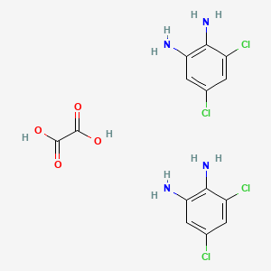 molecular formula C14H14Cl4N4O4 B8094192 3,5-Dichlorobenzene-1,2-diamine;oxalic acid 