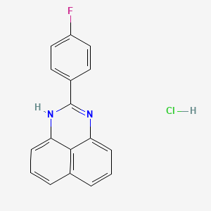molecular formula C17H12ClFN2 B8094227 2-(4-fluorophenyl)-1H-perimidine;hydrochloride 