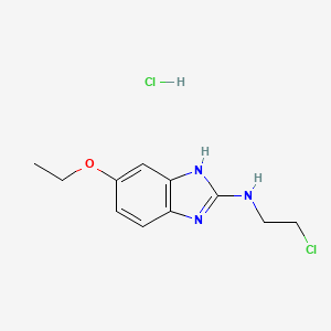 molecular formula C11H15Cl2N3O B8094272 N-(2-chloroethyl)-6-ethoxy-1H-benzimidazol-2-amine;hydrochloride 