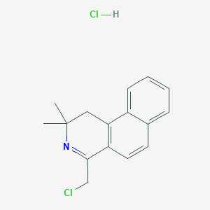 molecular formula C16H17Cl2N B8094284 4-(chloromethyl)-2,2-dimethyl-1H-benzo[f]isoquinoline;hydrochloride 