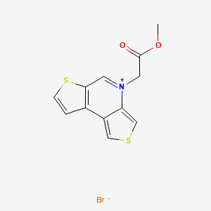 molecular formula C12H10BrNO2S2 B8094324 Methyl 2-(4,10-dithia-7-azoniatricyclo[7.3.0.02,6]dodeca-1(9),2,5,7,11-pentaen-7-yl)acetate;bromide 
