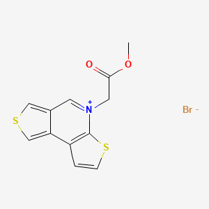molecular formula C12H10BrNO2S2 B8094330 Methyl 2-(4,10-dithia-8-azoniatricyclo[7.3.0.02,6]dodeca-1(9),2,5,7,11-pentaen-8-yl)acetate;bromide 