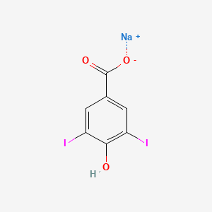 molecular formula C7H3I2NaO3 B8094366 3,5-Diiodo-4-hydroxybenzoic acid sodium salt 