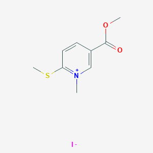 molecular formula C9H12INO2S B8094373 Methyl 1-methyl-6-methylsulfanylpyridin-1-ium-3-carboxylate;iodide 