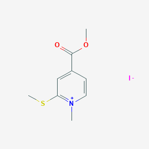 molecular formula C9H12INO2S B8094444 4-(Methoxycarbonyl)-1-methyl-2-(methylsulfanyl)pyridin-1-ium iodide CAS No. 74450-89-8