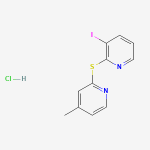 molecular formula C11H10ClIN2S B8094477 2-(3-Iodopyridin-2-yl)sulfanyl-4-methylpyridine;hydrochloride 
