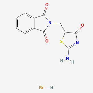 molecular formula C12H10BrN3O3S B8094482 2-[(2-Amino-4-oxo-1,3-thiazol-5-yl)methyl]isoindole-1,3-dione;hydrobromide 