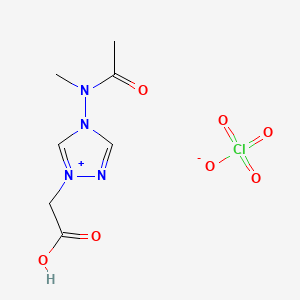 molecular formula C7H11ClN4O7 B8094485 2-[4-[Acetyl(methyl)amino]-1,2,4-triazol-1-ium-1-yl]acetic acid;perchlorate 