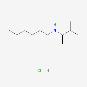 molecular formula C11H26ClN B8094502 N-(3-methylbutan-2-yl)hexan-1-amine;hydrochloride 