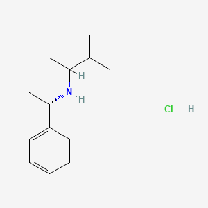 molecular formula C13H22ClN B8094515 3-methyl-N-[(1S)-1-phenylethyl]butan-2-amine;hydrochloride 