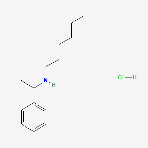 molecular formula C14H24ClN B8094517 N-(1-phenylethyl)hexan-1-amine;hydrochloride 