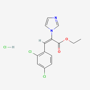 molecular formula C14H13Cl3N2O2 B8094535 ethyl (E)-3-(2,4-dichlorophenyl)-2-imidazol-1-ylprop-2-enoate;hydrochloride 