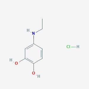 molecular formula C8H12ClNO2 B8094559 4-(Ethylamino)benzene-1,2-diol;hydrochloride 