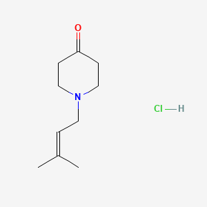 molecular formula C10H18ClNO B8094561 1-(3-Methylbut-2-enyl)piperidin-4-one;hydrochloride 