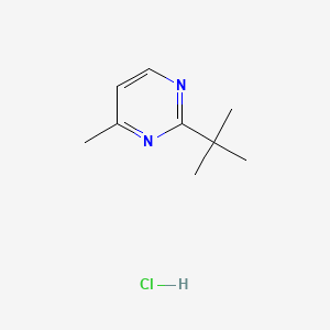 molecular formula C9H15ClN2 B8094579 2-Tert-butyl-4-methylpyrimidine;hydrochloride 