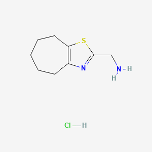 molecular formula C9H15ClN2S B8094645 5,6,7,8-tetrahydro-4H-cyclohepta[d][1,3]thiazol-2-ylmethanamine;hydrochloride 