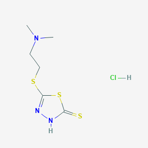 molecular formula C6H12ClN3S3 B8094656 5-[2-(dimethylamino)ethylsulfanyl]-3H-1,3,4-thiadiazole-2-thione;hydrochloride 
