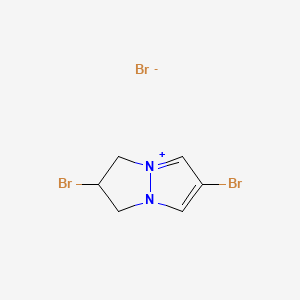 molecular formula C6H7Br3N2 B8094755 2,6-dibromo-2,3-dihydro-1H-pyrazolo[1,2-a]pyrazol-4-ium;bromide 