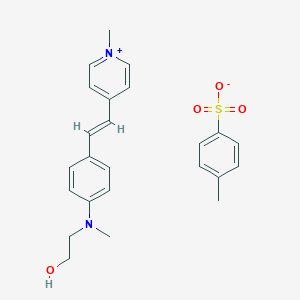 molecular formula C24H28N2O4S B8094771 trans-4-[p-(N-hydroxyethyl-N-methylamino) styryl]-N-methylpyridinium p-toluene sulfonate 