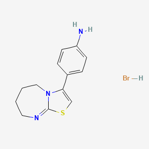 molecular formula C13H16BrN3S B8094777 4-(5,6,7,8-Tetrahydro-[1,3]thiazolo[3,2-a][1,3]diazepin-3-yl)aniline;hydrobromide 