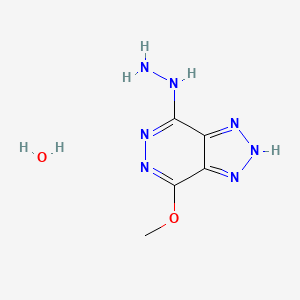 molecular formula C5H9N7O2 B8094791 (4-methoxy-2H-triazolo[4,5-d]pyridazin-7-yl)hydrazine;hydrate 