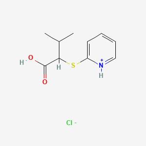 molecular formula C10H14ClNO2S B8094799 3-Methyl-2-pyridin-1-ium-2-ylsulfanylbutanoic acid;chloride 