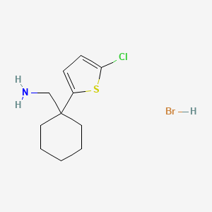 molecular formula C11H17BrClNS B8094809 [1-(5-Chlorothiophen-2-yl)cyclohexyl]methanamine;hydrobromide 