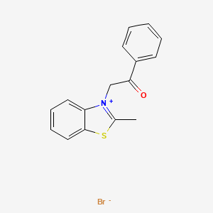 molecular formula C16H14BrNOS B8094842 2-Methyl-3-(2-oxo-2-phenylethyl)-1,3-benzothiazol-3-ium 
