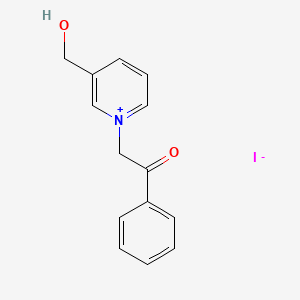 molecular formula C14H14INO2 B8094913 2-[3-(Hydroxymethyl)pyridin-1-ium-1-yl]-1-phenylethanone;iodide 