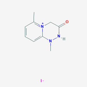 molecular formula C9H12IN3O B8094919 1,6-Dimethyl-2,4-dihydropyrido[2,1-c][1,2,4]triazin-5-ium-3-one;iodide 