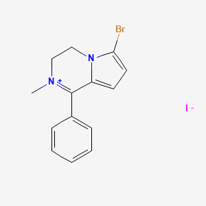 molecular formula C14H14BrIN2 B8094932 6-Bromo-2-methyl-1-phenyl-3,4-dihydropyrrolo[1,2-a]pyrazin-2-ium;iodide 