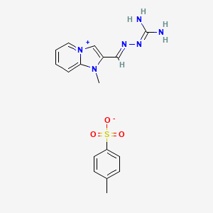 molecular formula C17H20N6O3S B8094943 4-methylbenzenesulfonate;2-[(E)-(1-methylimidazo[1,2-a]pyridin-4-ium-2-yl)methylideneamino]guanidine 