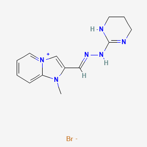 molecular formula C13H17BrN6 B8094951 N-[(E)-(1-methylimidazo[1,2-a]pyridin-4-ium-2-yl)methylideneamino]-1,4,5,6-tetrahydropyrimidin-2-amine;bromide 