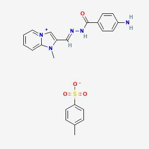 molecular formula C23H23N5O4S B8094962 4-amino-N-[(E)-(1-methylimidazo[1,2-a]pyridin-4-ium-2-yl)methylideneamino]benzamide;4-methylbenzenesulfonate 