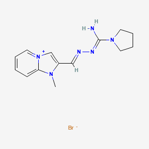 molecular formula C14H19BrN6 B8094973 N'-[(E)-(1-methylimidazo[1,2-a]pyridin-4-ium-2-yl)methylideneamino]pyrrolidine-1-carboximidamide;bromide 