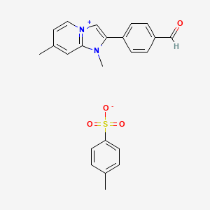 4-(1,7-Dimethylimidazo[1,2-a]pyridin-4-ium-2-yl)benzaldehyde;4-methylbenzenesulfonate