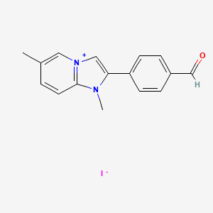 molecular formula C16H15IN2O B8095018 4-(1,6-Dimethylimidazo[1,2-a]pyridin-4-ium-2-yl)benzaldehyde;iodide 