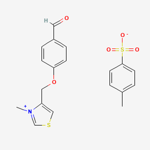 molecular formula C19H19NO5S2 B8095024 4-Methylbenzenesulfonate;4-[(3-methyl-1,3-thiazol-3-ium-4-yl)methoxy]benzaldehyde 