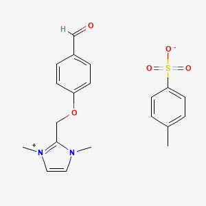 molecular formula C20H22N2O5S B8095078 4-[(1,3-Dimethylimidazol-1-ium-2-yl)methoxy]benzaldehyde;4-methylbenzenesulfonate 