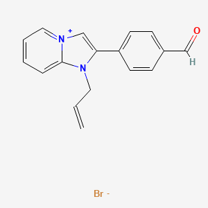 molecular formula C17H15BrN2O B8095084 4-(1-Prop-2-enylimidazo[1,2-a]pyridin-4-ium-2-yl)benzaldehyde;bromide 