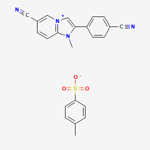 molecular formula C23H18N4O3S B8095101 2-(4-Cyanophenyl)-1-methylimidazo[1,2-a]pyridin-4-ium-6-carbonitrile;4-methylbenzenesulfonate 