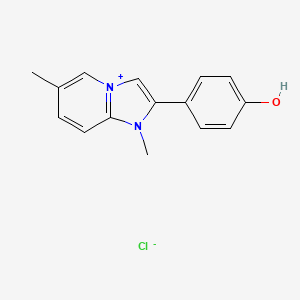 molecular formula C15H15ClN2O B8095120 4-(1,6-Dimethylimidazo[1,2-a]pyridin-4-ium-2-yl)phenol;chloride 
