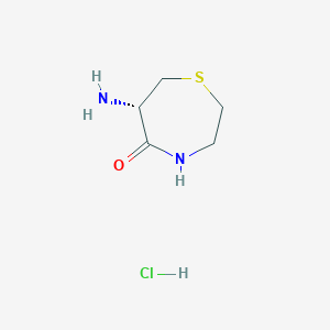 molecular formula C5H11ClN2OS B8095200 (6S)-6-amino-1,4-thiazepan-5-one;hydrochloride 